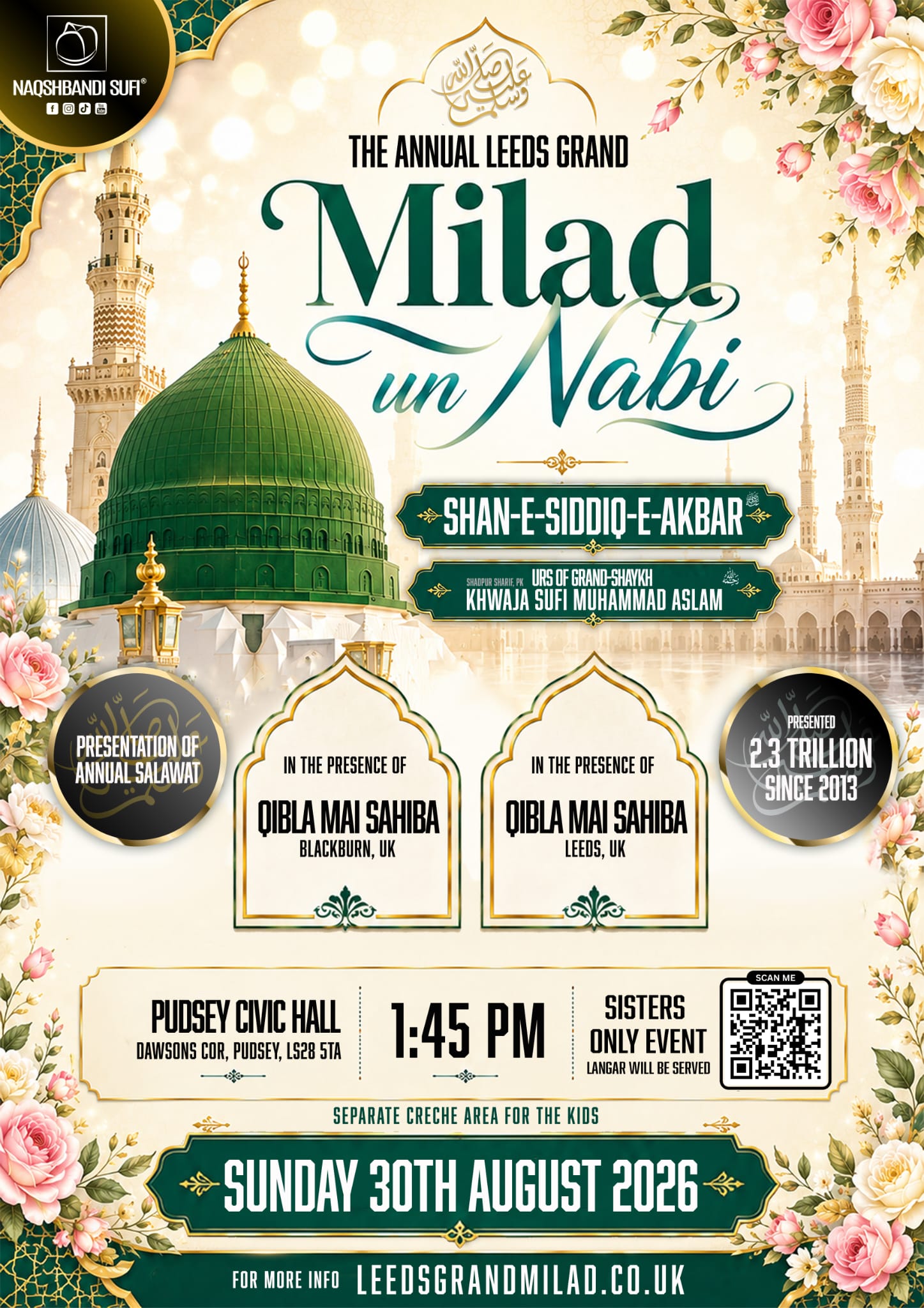 Sisters' Event Poster - Leeds Grand Milad-un-Nabi 2026